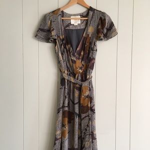 Anthro Maeve Bronwen silk dress sz4 Wrap Like new
